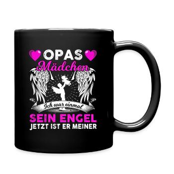 Opas Mädchen Ich War Einmal Sein Engel - Tasse einfarbig - Schwarz - Rechts