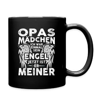 Opas Mädchen Ich War Einmal Sein Engel - Tasse einfarbig - Schwarz - Rechts