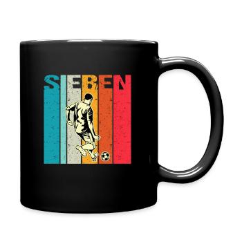 Ich bin schon 7 | 7. Geburtstag Jungen Fussball - Tasse einfarbig - Schwarz - Rechts