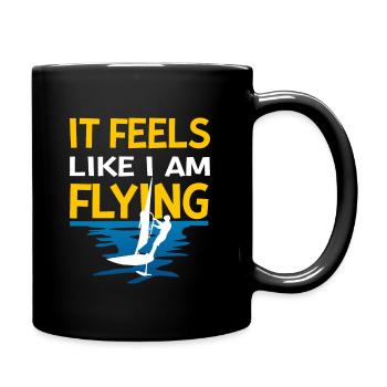 J’ai l’impression de voler la planche à voile - Mug uni - noir - Droite