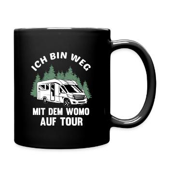Camping Wohnmobil mit Womo auf Tour Camper Campen - Tasse einfarbig - Schwarz - Rechts