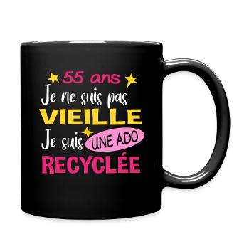 55 ans anniversaire mamie. Fête des Mères humour - Mug uni - noir - Droite