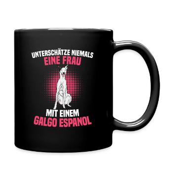 Galgo Espanol - Tasse einfarbig - Schwarz - Rechts
