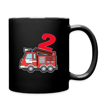 Ich bin schon 2 | 2. Geburtstag Feuerwehr Jungen - Tasse einfarbig - Schwarz - Rechts