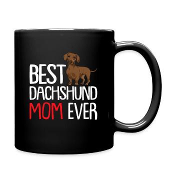 Dachshund Dog Mom Frauchen Dackel - Tasse einfarbig - Schwarz - Rechts