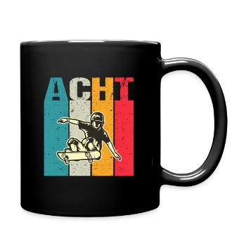 Ich bin schon 8 | 8. Geburtstag Jungen Skateboard - Tasse einfarbig - Schwarz - Rechts