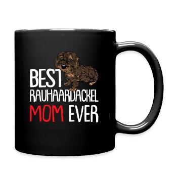 Teckel Dog mère femme tréacle de cheveux rugueux - Mug uni - noir - Droite