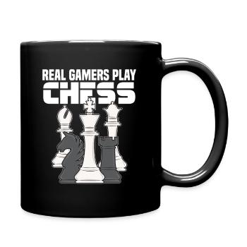 Schach Sprüche - Tasse einfarbig - Schwarz - Rechts