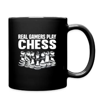 Schach Sprüche - Tasse einfarbig - Schwarz - Rechts