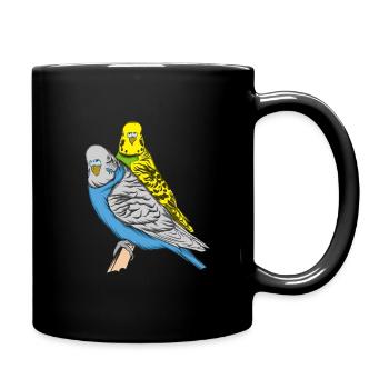 Wellensittich - Tasse einfarbig - Schwarz - Rechts