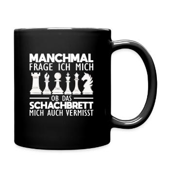 Schach Sprüche - Tasse einfarbig - Schwarz - Rechts