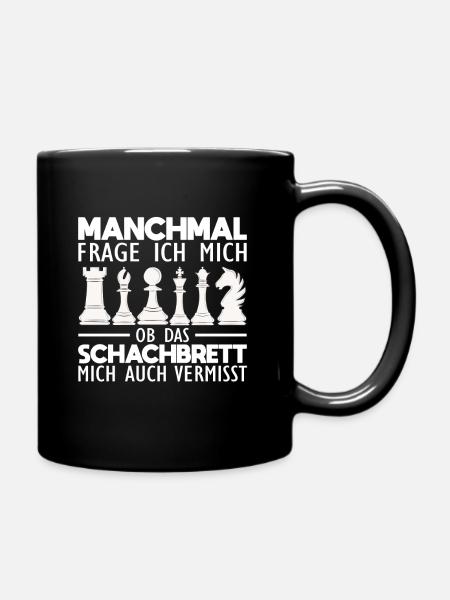 Schach Sprüche - Tasse einfarbig - Schwarz