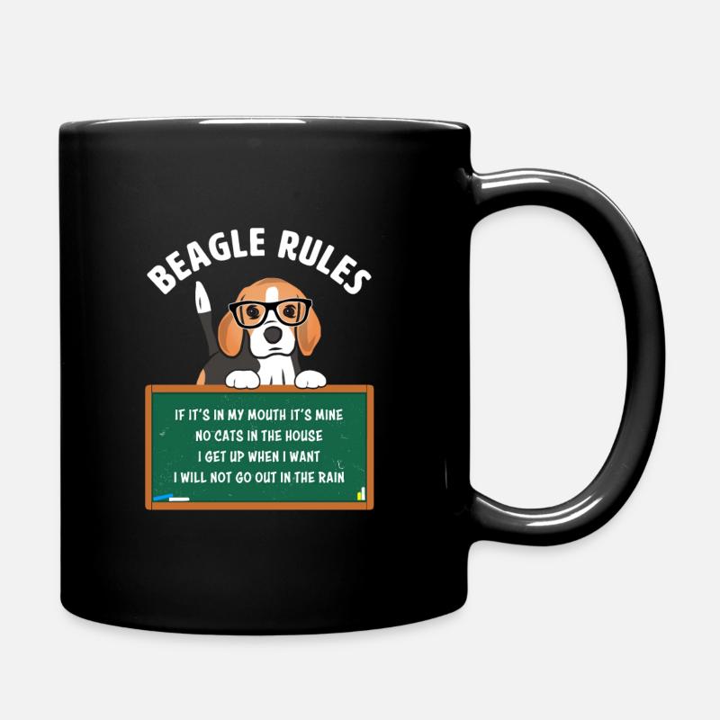 Règles amusantes pour Beagle propriétaire Cadeau Beagle - Mug uni - noir