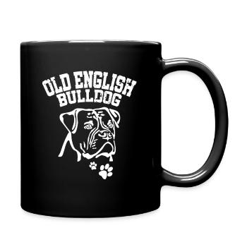 Old English Bulldog - Bulldogge Silhouette OBE - Full Colour Mug - black - Right