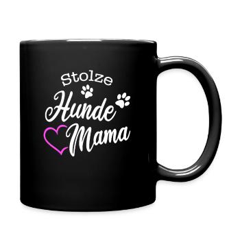 Stolze Hundemama Herz Hunde Mama Hund Frauchen - Tasse einfarbig - Schwarz - Rechts