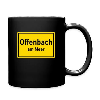 Offenbach am Meer - Offenbacher am Main - Tasse einfarbig - Schwarz - Rechts