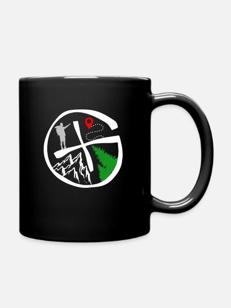 Geocacher auf der Suche Cache Logo Geocaching Fans - Tasse einfarbig - Schwarz