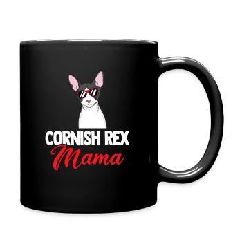 Cornish Rex Mama Papa Chat Maman | Rex de Cornouailles - Mug uni - noir - Droite