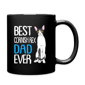 Cornish Rex Mama Papa Cat Mom | Cornish Rex - Tasse einfarbig - Schwarz - Rechts