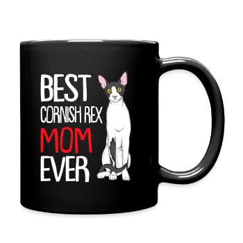 Cornish Rex Mama Papa Cat Mom | Cornish Rex - Tasse einfarbig - Schwarz - Rechts
