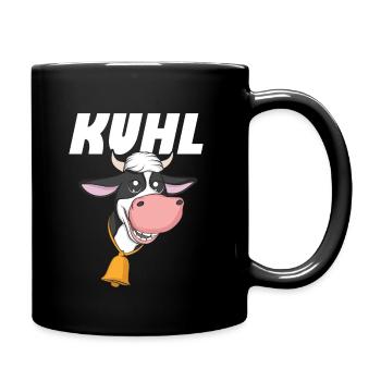Landwirt Bauer Stall Kühe | Kuh - Tasse einfarbig - Schwarz - Rechts