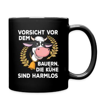 Landwirt Bauer Stall Kühe | Kuh - Tasse einfarbig - Schwarz - Rechts