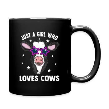 Landwirt Bauer Stall Kühe | Kuh - Tasse einfarbig - Schwarz - Rechts