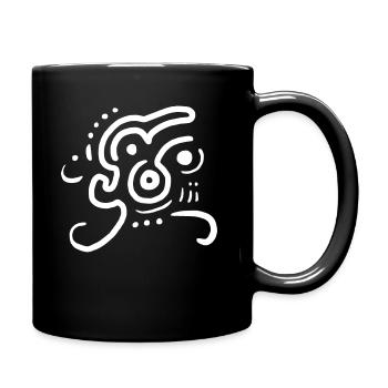 abstract art tribal - Full Colour Mug - black - Right