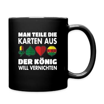 Schafkopf Skat Kartenspiel | Doppelkopf - Tasse einfarbig - Schwarz - Rechts