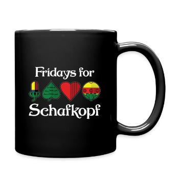 Schafkopf Skat Kartenspiel | Doppelkopf - Tasse einfarbig - Schwarz - Rechts