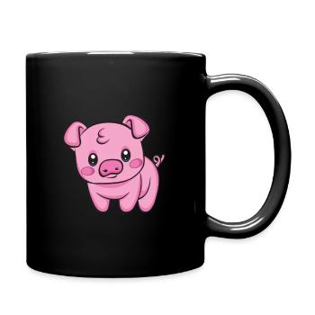 Hausschwein Wildschwein Bauer Bauernhof | Schwein - Tasse einfarbig - Schwarz - Rechts