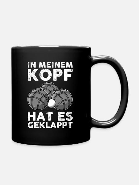 Boccia Petanque Boulespieler Kugel | Boule - Tasse einfarbig - Schwarz