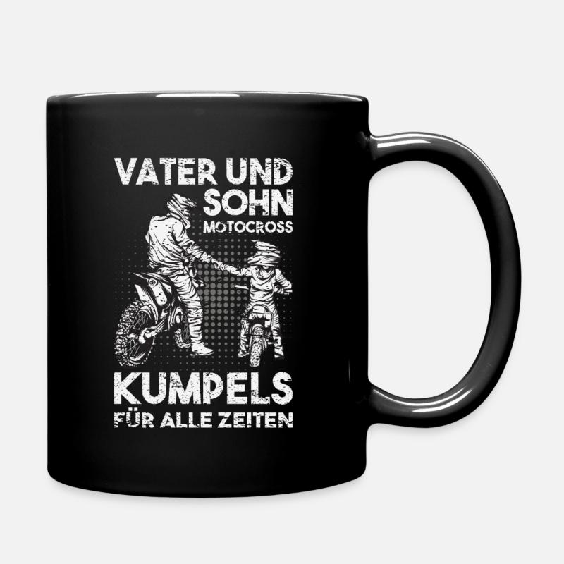 Vater Sohn Motocross Partnerlook - Tasse einfarbig - Schwarz