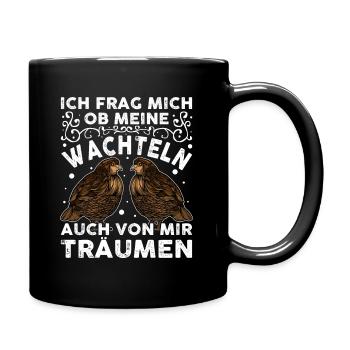 Wachtel Hühner Vogel Wachtelzüchter | Wachtel - Tasse einfarbig - Schwarz - Rechts