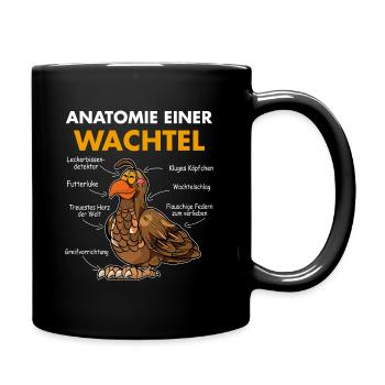 Wachtel Hühner Vogel Wachtelzüchter | Wachtel - Tasse einfarbig - Schwarz - Rechts