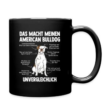 American Bulldog - Tasse einfarbig - Schwarz - Rechts
