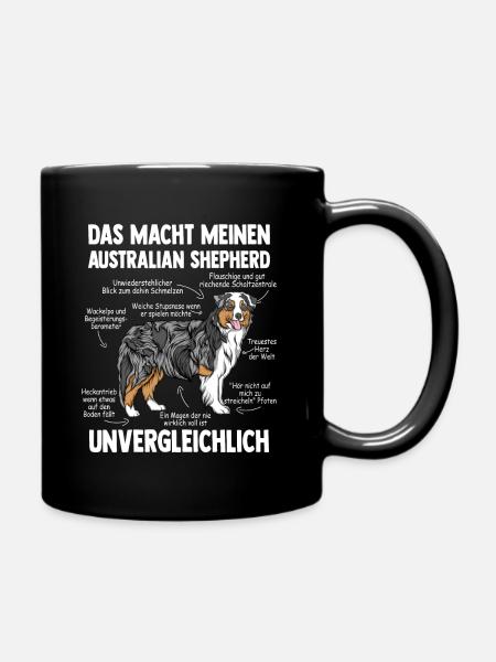Australian Shepherd Aussie - Tasse einfarbig - Schwarz
