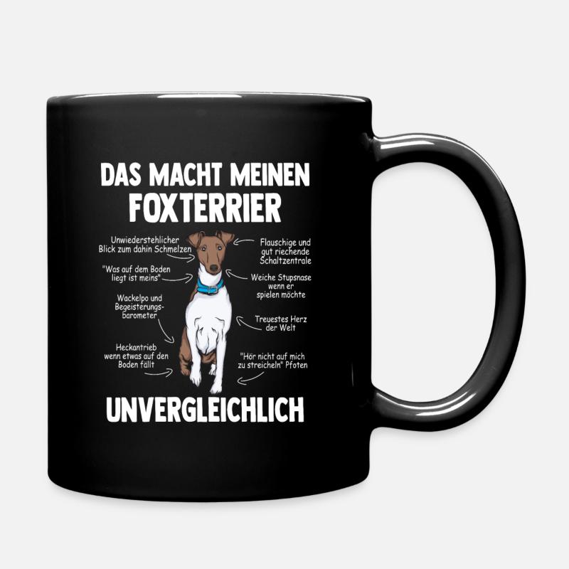 Drahthaar Foxterrier Glatthaar Foxterrier - Tasse einfarbig - Schwarz
