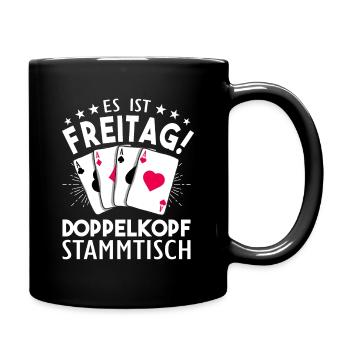 Doppelkopf - Tasse einfarbig - Schwarz - Rechts