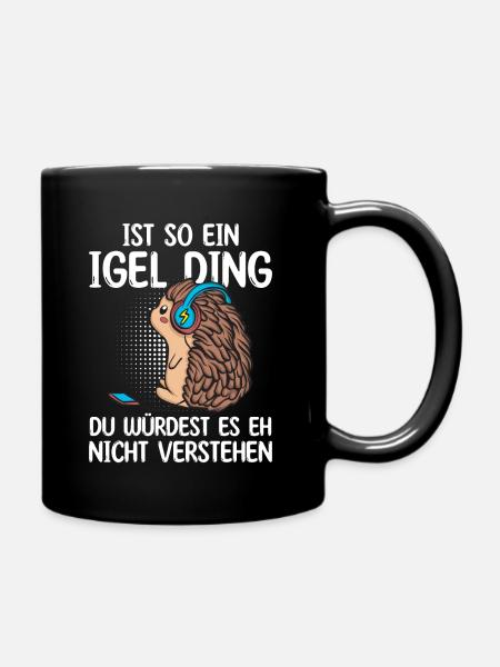 Igel - Tasse einfarbig - Schwarz
