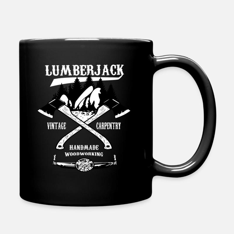 Holzfäller Vintage Design - Tasse einfarbig - Schwarz
