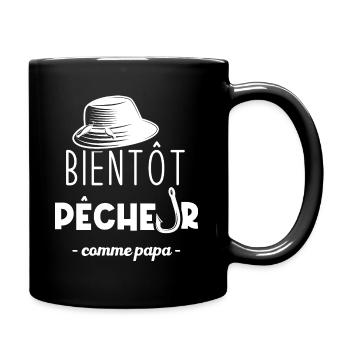 Bientôt pêcheur comme papa - Mug uni - noir - Droite