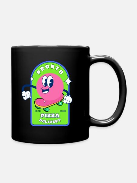 Pronto Pizza Happy Bubble Logo - Mug uni - noir