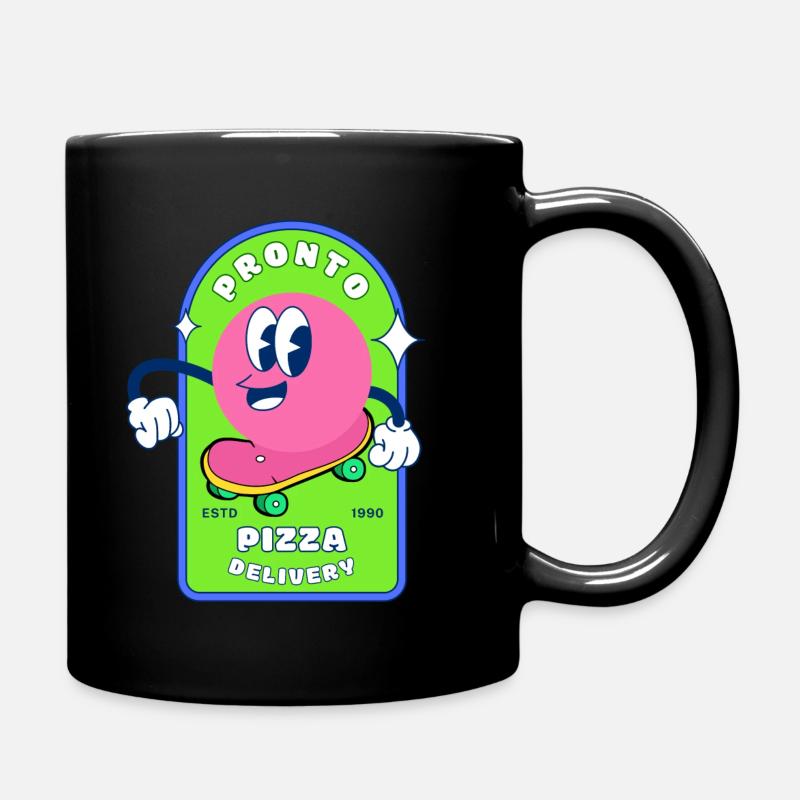 Pronto Pizza Happy Bubble Logo - Full Colour Mug - black