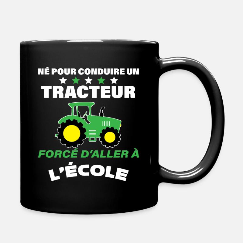 Tracteur et Ecole Cadeau original Garçon - Mug uni - noir