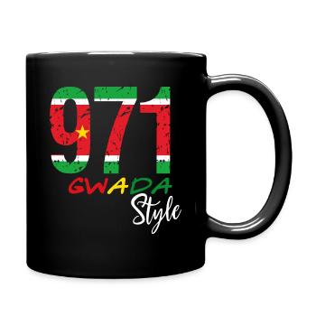 Stärke und Mut im Gwada-Stil - Tasse einfarbig - Schwarz - Rechts