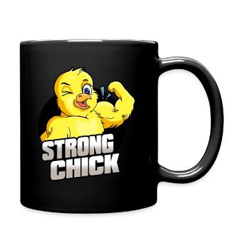 Poussin fort - Mug uni - noir - Droite