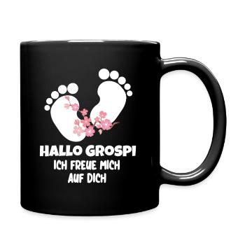 Hallo Grospi Opi Schweiz Hallo Opa Schweiz Baby - Tasse einfarbig - Schwarz - Rechts