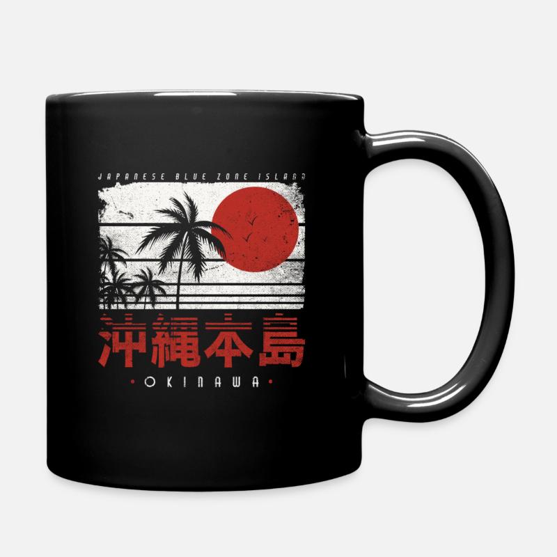 OKINAWA NIHON JAPANISCHE FLAGGE RETRO JAPAN - Tasse einfarbig - Schwarz
