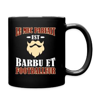 Mec Parfait Homme Barbu Footballeur - Mug uni - noir - Droite